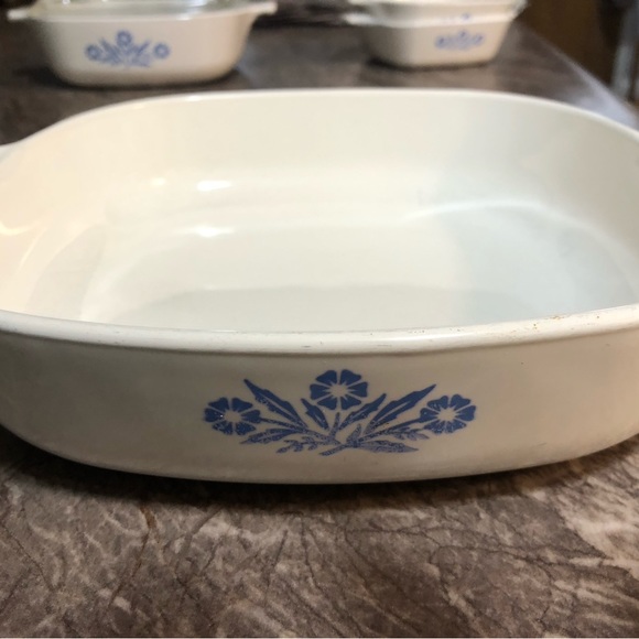 Vintage Corning Ware Blue Cornflower Casserole Dish Set. P-9-B, P-B-1, (2)P-41-B